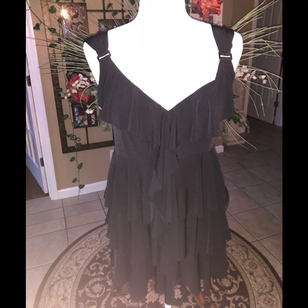Strappy black Layered top